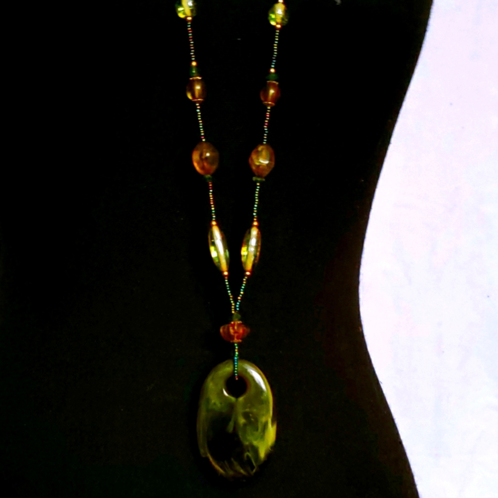 Full length beaded vintage necklace